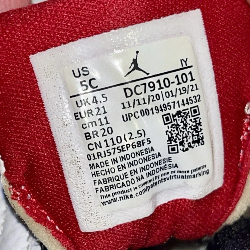 Nike Air Jordan Pro Strong TD 5C White Red Black Toddler Shoes DC7910-101